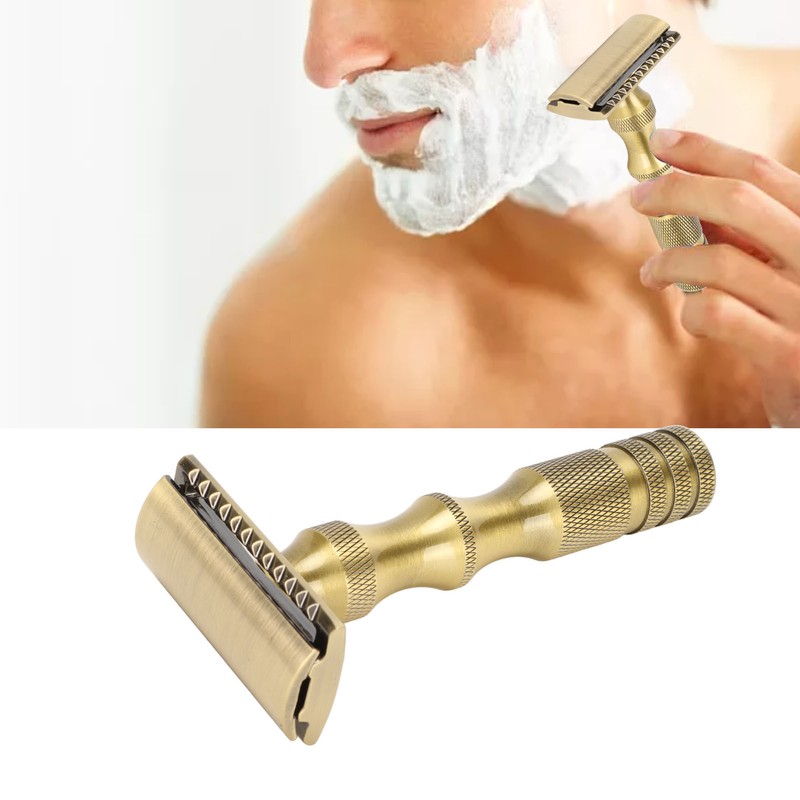 Manual Beard Trimmer Double Edge Replaceable Blades Prevent Slip Safe