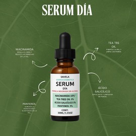 SERUM FACIAL, SUERO, NIACINAMIDA 10%, AC. SALICILICO 1%, TEA TREE OIL 1%, PANTENOL 3%, HIDRATANTE, LIMPIADOR, REGULA TONO PIEL, ALOE VERA, CUTIS GRASO O MIXTO