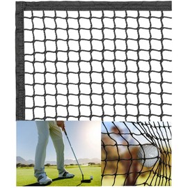 10FT x 20FT Strong Frequent Use Durable Multi-Sports Barrier Net Hitting Practice Nylon Netting with Around Finished Seam High Impact Indoor Outdoor Barrier Net for Golf Baseball Hockey Soccer