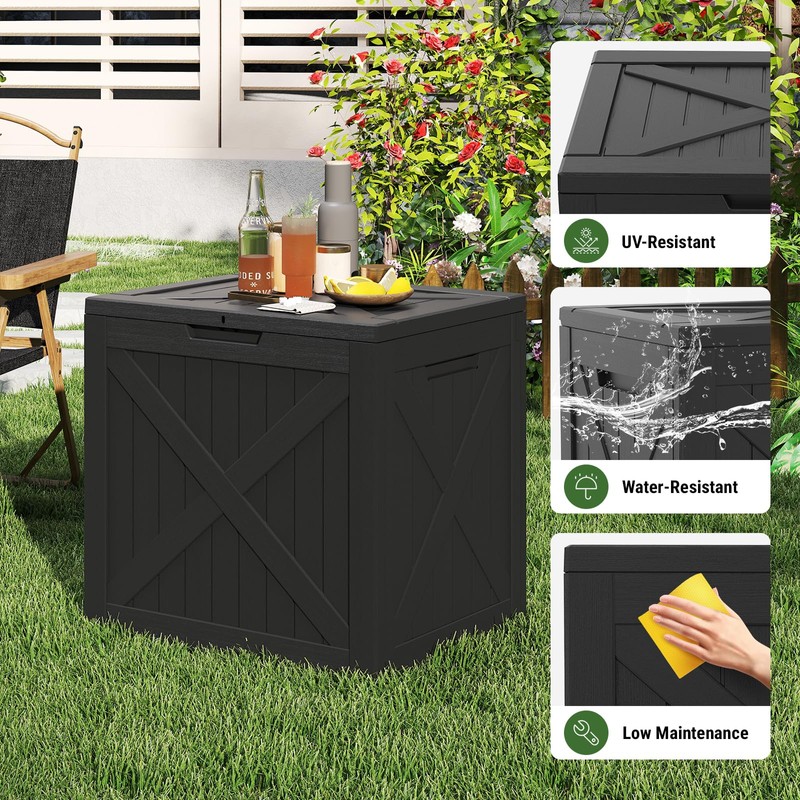 Mars Villa 31 Gallon Deck Box, Outdoor Storage Box Waterproof,