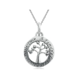 Ritastephens Sterling Silver Tree of Life Family's Love Is Nature's Masterpiece Pendant Charm Necklace 18 Inches