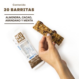 PACK NÜWA KETO: Barritas de Cacao, Almendra y Frutos Secos - Veganas - Snack Saludable - Vitamina E - Sin Azúcar Añadida - 20 pz - Ingredientes Naturales - Sin Conservadores - Sin Gluten
