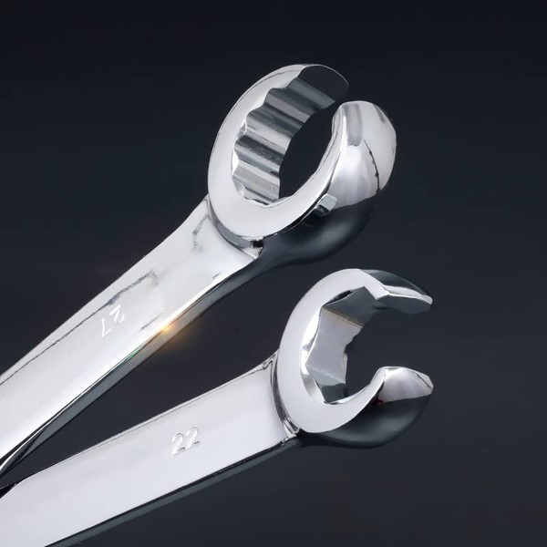 Double Open End Tubing Wrench, 15 and 80 Degrees Brake