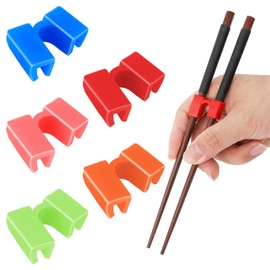 Pack of 5 Chopsticks Helper Reusable Chopsticks Trainer Helper for Adults and Children, Colourful Training Chopsticks Hinges Made of Plastic for Learning and Training