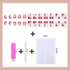 Heart French Fake Nails Short, Press-on Nail, 24 Pieces Short