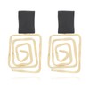 CYV Geometric Square Swirl Wire Spiral Drop Dangle Earrings For