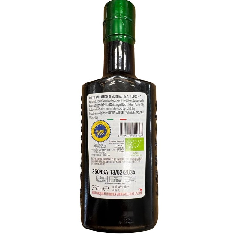 ORGANIC Balsamic Vinegar of Modena (Italy) IGP - 1 bottle