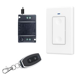 Wireless Light Switch and Receiver Kit, 164Ft RF Range, No Wiring Required, No WiFi Needed, AC220V Wireles Wall Switchs, Wireless Remote Switch, Suitable for Lighting Fixtures, Fans.（AC Black）