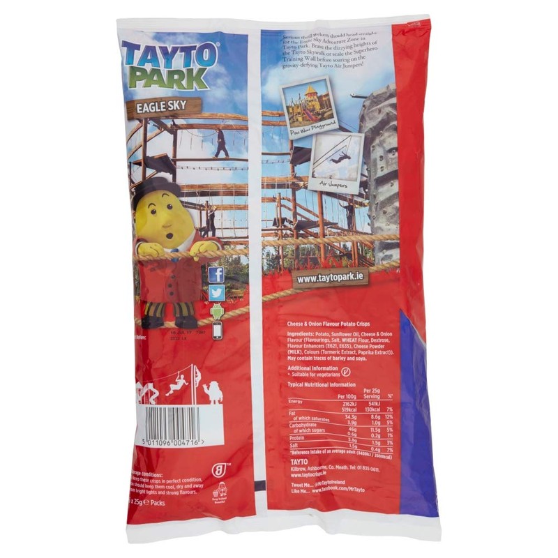 Tayto Cheese & Onion Chips 25g x 6 Pack by