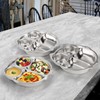 Noamus 3 Pack Stainless Steel Divided Plates, 4 Sections 304