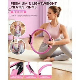 19PCS Kit de Pilates en Casa | Set Completo con Pelota de Yoga 23CM, Anillo de Pilates, 5 Bandas de Resistencia, Correa de Estiramiento, 2 Pelotas de 