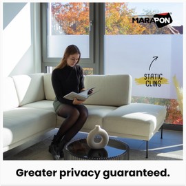 MARAPON® Window Privacy Film - Static-Adhesive Window Film [46.4x78.7 Inch] Stained Glass - Privacy Window Film - Frosted Glass Window Film