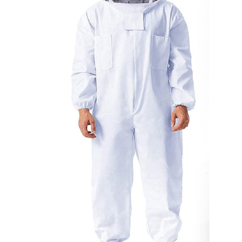 Professional Bee Suit Comfortable Breathable White Double Side Large Pocket
