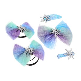 Baluue Fashion Hairpin Set 5pcs Bow Hair Ties Snowflake Clips Hair Accessories for Girls Ideal for Daily Wear Parties Birthdays Travel Special Events