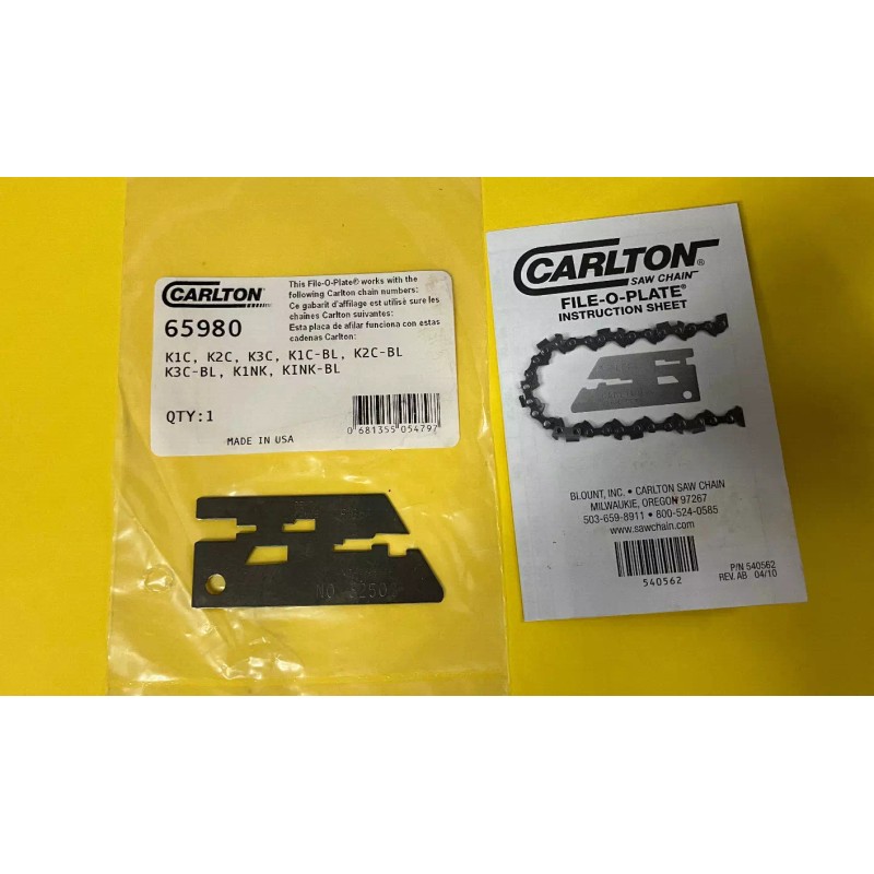 Carlton 65980 Carlton FILE-O-PLATE 3/8" STD SEMI-CHISEL 3/16" CHAINSAW FILE