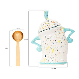 Jefuzh Attitude Canisters,Canister With Attitude Ceramic Storage Jars Large Ceramics Jar With Lid Sassy Fun Canister A Complimentary Fine Spoon for Coffee, Tea, Sugar, Spices Storage (Colorful)