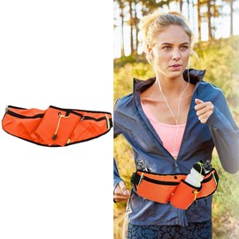 TARGI Sports Belt Bag - Running Belt with Water Bottle Holder Waterproof Bum Bag Cycling Waist Bag Jogging Belt Dog Walking Bag for Travel Holidays Camping Climbing Hiking (Orange)