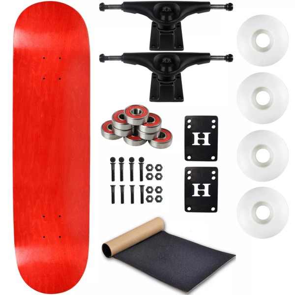 Moose Complete Skateboard Stain Red 8.25" With Black Trucks and