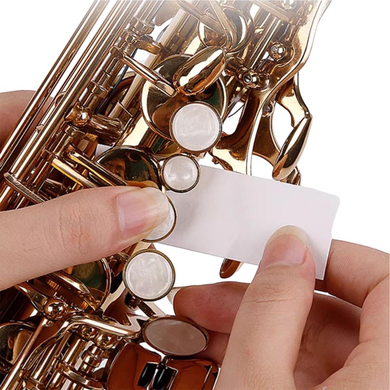 Woodwind Pad Cleaning Paper,Absorbent Drying,Flute Saxophone Clarinet Cleaner,100 Sheets for