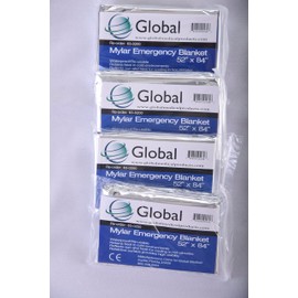 Global Medical Sales Supply Emergency Mylar Thermal Blanket | Survival Space Fire Blanket for Outdoor Adventures, Marathons, First Aid | Waterproof & Windproof | Ideal for Camping & Hiking