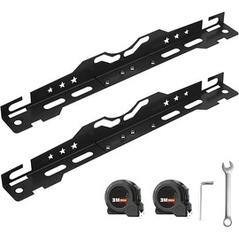 Wheel Alignment Tool with 2 Measuring Tapes, Matte Black Automotive Toe Alignment for Home Use, Camber Alignment Plates, Car Alignment Tool Kit, Toe Plates