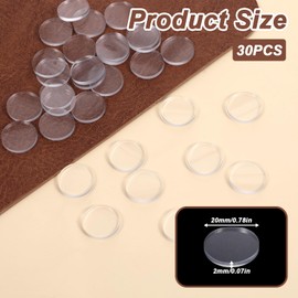 JIYIN 30 PCS Glass Table Top Anti Slip Bumpers, Round Clear Glass Table Top Bumpers Rubber Glass Table Top Grippers Table Top Anti Slip Pads Glass Table Protector for Table Kitchen Cabinets (20mm)
