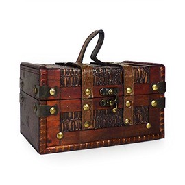 Luxury Vintage Style Wooden Jewellery or Storage Box, Dimensions 22 x 15 x 15 cm, - Gift ideas for Christmas, Birthday, Keepsakes, Trinkets, Memory Box