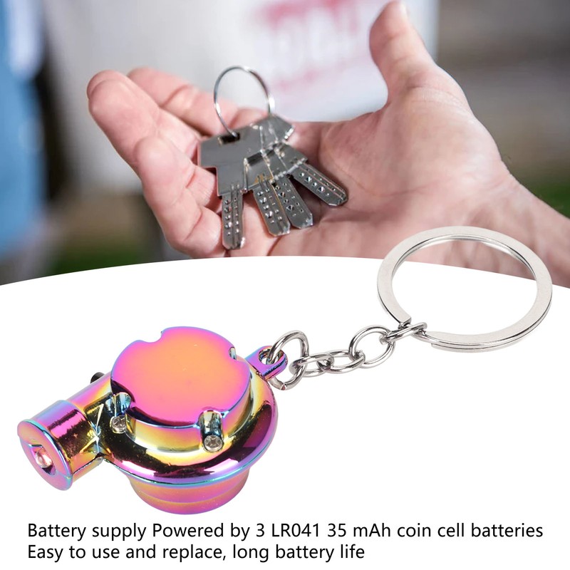 LED Turbo Keychain with Sound and Light Battery Powered Metal