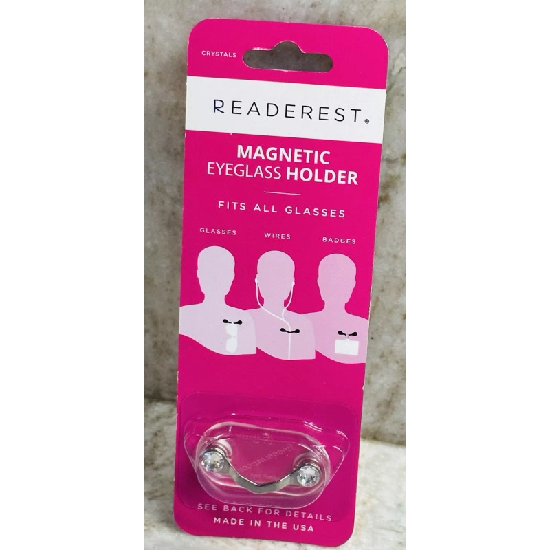 Crystal ReadeREST Stainless Steel Crystal Magnetic Holder For Eyeglasses