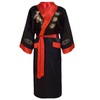 Bon amixyl Mens Silk Kimono Robe Reversible Silk Bathrobes Chinese