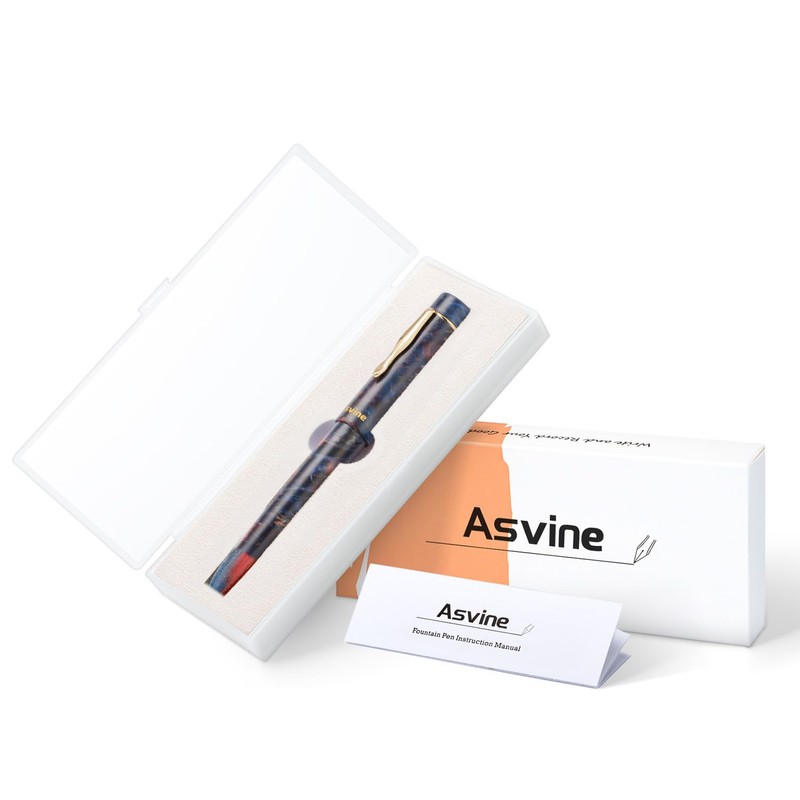 Asvine C2000#8 Stabilized Wood Fountain Pen Medium Nib Large Handmade