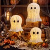 Geelin 3 Pcs Woven Ghost Decor with LED String Lights
