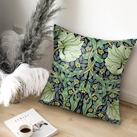 HUASHUZI William Morris Cushion Cover 40 x 40 cm Decorative for Sofa Cushion Covers Set of 2 Decorative Cushions Couch Cushion Cover Sofa Bedroom Living Room Decorative Cushion