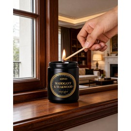 AOOVOO Scented Candles for Men - Mahogany Teakwood Scent, Women Men Gift