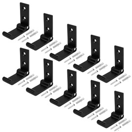 heneng 10 Pack 2" Black Folding Coat Hook w/ Screws, Aluminium Alloy Foldable Hooks No Rust Wall Mounted for Keys, Towel, Hat, Bags, Headphones Holder, Headset Wall Hanger, Max.Load 44lb