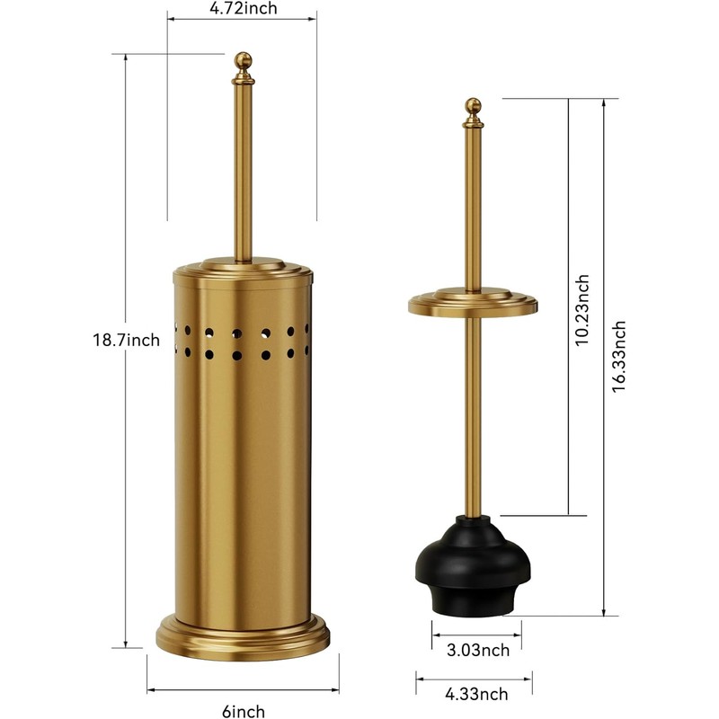 DOWRY Anti-Hand Off Toilet Plunger with Holder for Bathroom,Powerful Efficient