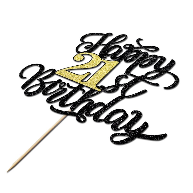 Leetaivie - Decoración para tartas de cumpleaños número 21, decoración