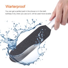 Lima de pie de pedicura profesional, depurador de pies de acero inoxidable DOXUNGOO con diez granos de recambio gratis Almohadillas de repuesto de doble cara Salón de pedicura Easy Foot Scrubber