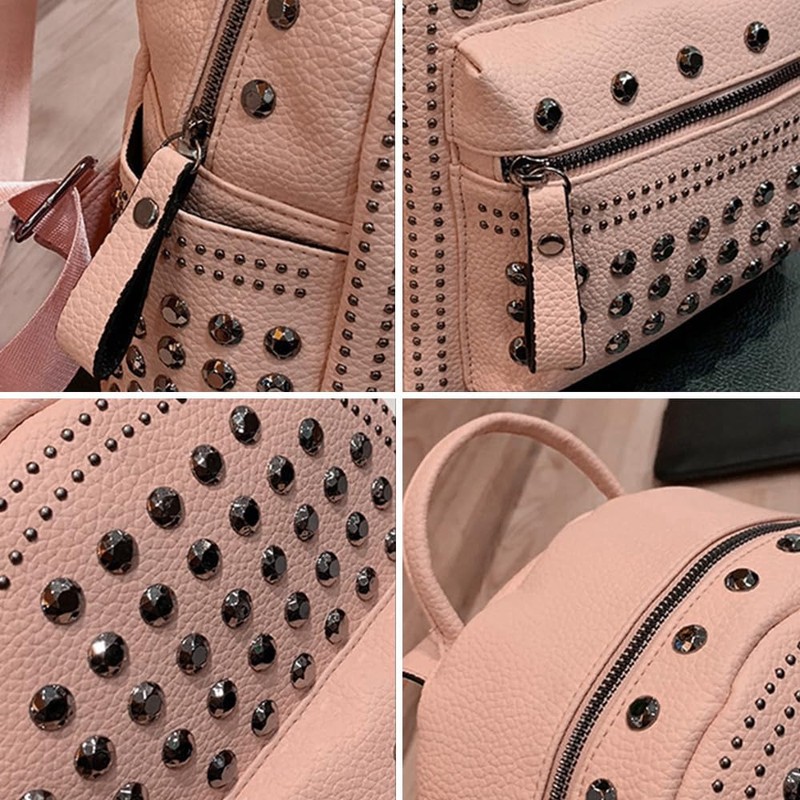 Miniministore Studded Rucksack, Women's, Fashionable, Korean Fashion, Women's, Faux Leather,