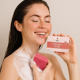 Sensual Aroma Collagen Soap Bar 110g - Face & Body Soap with Plant-Based Ingredients - Daily-Cleansing Bar for Men & Women with Refreshing-Scent