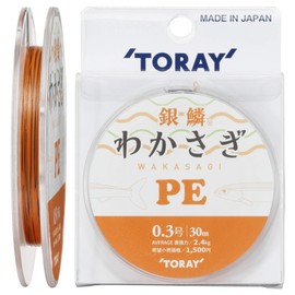 Toray PE Line, Silver Scale, Wakasagi PE, 98.4 ft (30 m), No. 0.3, 4.6 lbs (2.1 kg), Orange