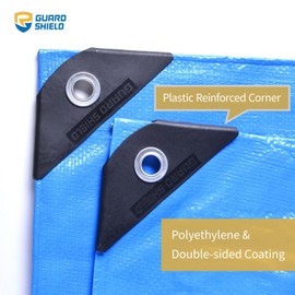 GUARD SHIELD Blue Tarp Waterproof 12x24 Feet Medium Duty All Purpose Poly Tarps Cover 7mil