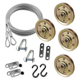Extra Heavy Duty Garage Door Pulley 3 Inch & Safety Cable Complete Set for Ext Springs