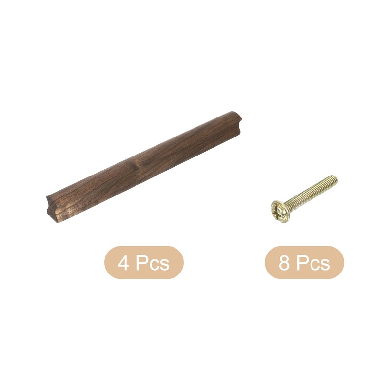 sourcing map 4Pcs Wood Drawer Pulls Handles with Screws Set
