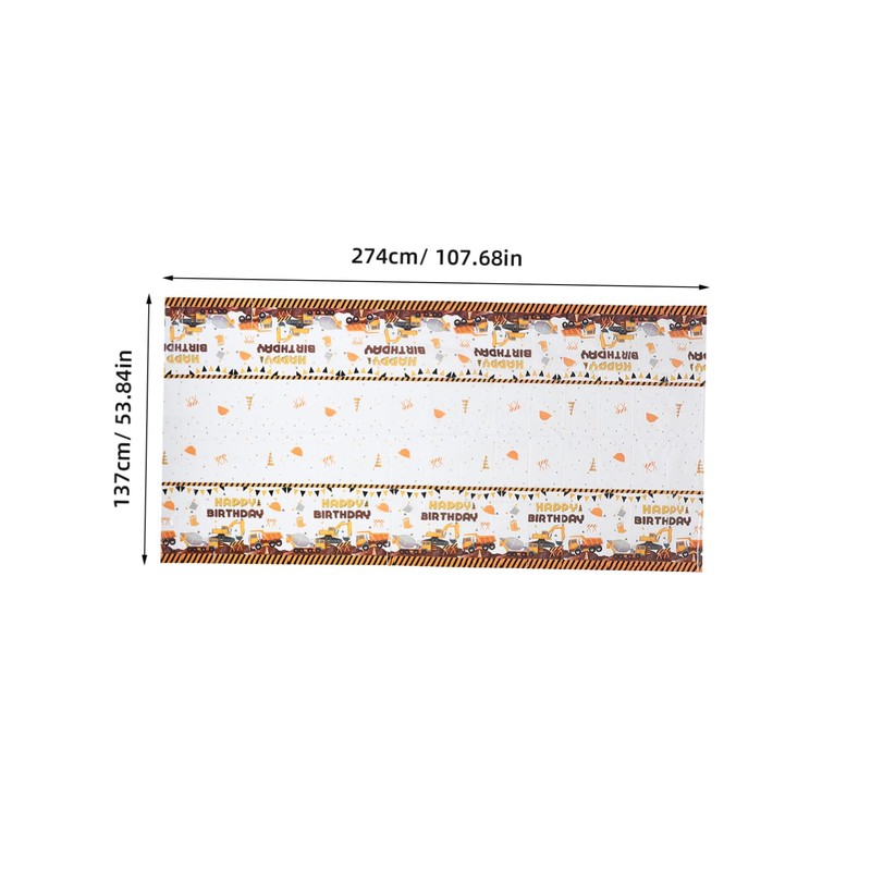 CAXUSD Birthday Party Tablecloth Construction Vehicle Theme Waterproof Plastic Table