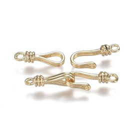 Gelirda 5 Set Brass Hook and Eye Clasps Golden S Hook Jewellery Connector Clasps for DIY Jewellery Necklace Bracelet Making Crafts