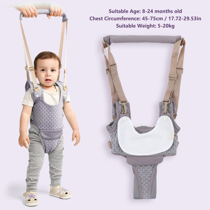 Baby Walking Harnesses Lightweight Adjustable Detachable Crotch Pad Handheld Toddler