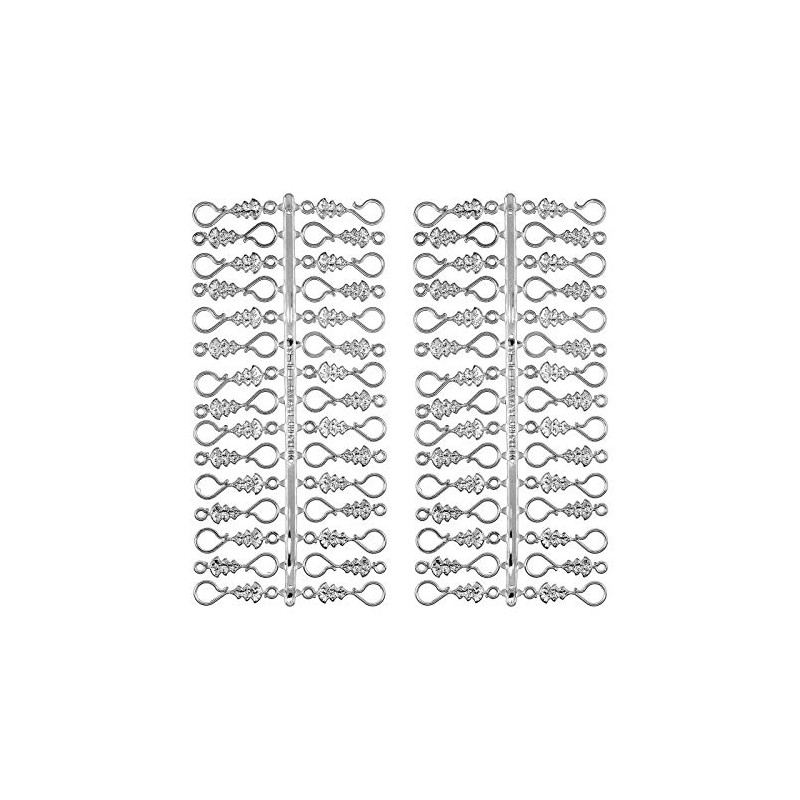 Pack of 60 Christmas Baubles Hooks Chrome Silver Christmas Tree