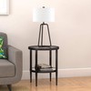 Henn&Hart Modern Round Side Table with Glass Top in Blackened