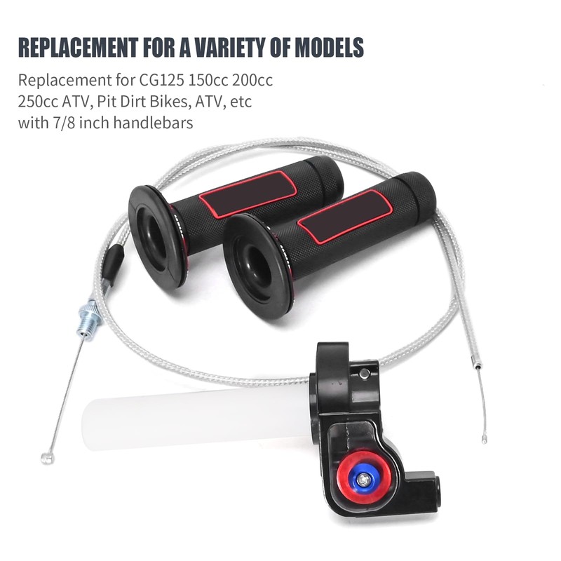 CADUFUELLY 7/8" 22mm Twist Throttle Accelerator Handle Grips and Cable